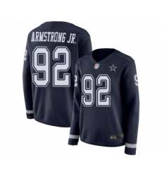 Women's Dallas Cowboys #92 Dorance Armstrong Jr. Limited Navy Blue Therma Long Sleeve Football Jersey