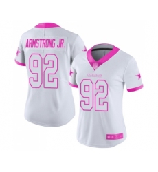 Women's Dallas Cowboys #92 Dorance Armstrong Jr. Limited White Pink Rush Fashion Football Jersey