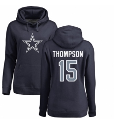 NFL Women's Nike Dallas Cowboys #15 Deonte Thompson Navy Blue Name & Number Logo Pullover Hoodie