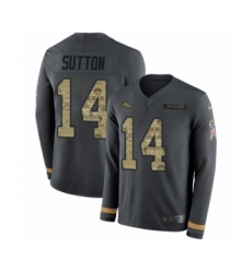 Youth Nike Denver Broncos #14 Courtland Sutton Limited Black Salute to Service Therma Long Sleeve NFL Jersey