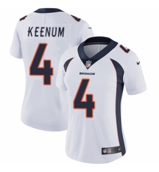 Women's Nike Denver Broncos #4 Case Keenum White Vapor Untouchable Limited Player NFL Jersey