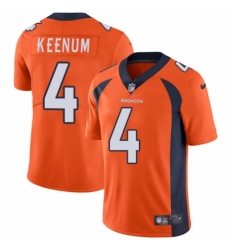 Youth Nike Denver Broncos #4 Case Keenum Orange Team Color Vapor Untouchable Limited Player NFL Jersey
