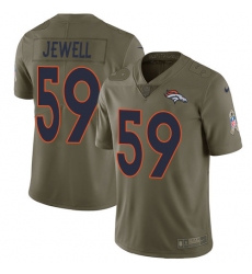Men's Nike Denver Broncos #59 Josey Jewell Limited Olive 2017 Salute to Service NFL Jersey