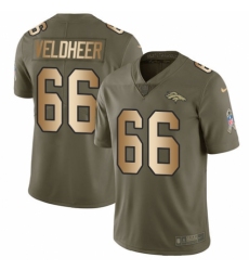 Men's Nike Denver Broncos #66 Jared Veldheer Limited Olive/Gold 2017 Salute to Service NFL Jersey