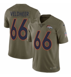 Youth Nike Denver Broncos #66 Jared Veldheer Limited Olive 2017 Salute to Service NFL Jersey