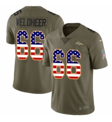 Youth Nike Denver Broncos #66 Jared Veldheer Limited Olive/USA Flag 2017 Salute to Service NFL Jersey