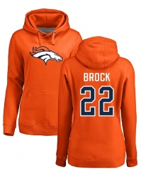 NFL Women's Nike Denver Broncos #22 Tramaine Brock Orange Name & Number Logo Pullover Hoodie