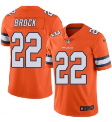 Youth Nike Denver Broncos #22 Tramaine Brock Limited Orange Rush Vapor Untouchable NFL Jersey