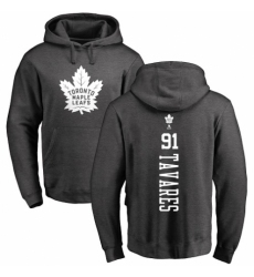 NHL Adidas Toronto Maple Leafs #91 John Tavares Charcoal One Color Backer Pullover Hoodie
