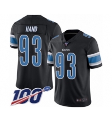 Men's Detroit Lions #93 Da'Shawn Hand Limited Black Rush Vapor Untouchable 100th Season Football Jersey