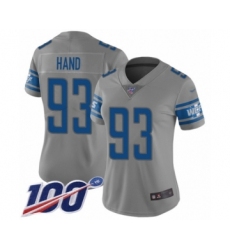 Women's Detroit Lions #93 Da'Shawn Hand Limited Gray Inverted Legend 100th Season Football Jersey
