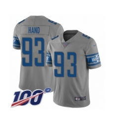 Youth Detroit Lions #93 Da'Shawn Hand Limited Gray Inverted Legend 100th Season Football Jersey