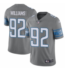 Men's Nike Detroit Lions #92 Sylvester Williams Limited Steel Rush Vapor Untouchable NFL Jersey