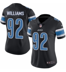 Women's Nike Detroit Lions #92 Sylvester Williams Limited Black Rush Vapor Untouchable NFL Jersey