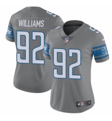Women's Nike Detroit Lions #92 Sylvester Williams Limited Steel Rush Vapor Untouchable NFL Jersey