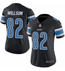 Women's Nike Detroit Lions #82 Luke Willson Limited Black Rush Vapor Untouchable NFL Jersey