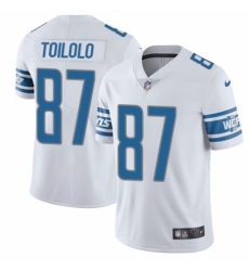 Men's Nike Detroit Lions #87 Levine Toilolo White Vapor Untouchable Limited Player NFL Jersey