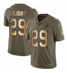 Men's Nike Detroit Lions #29 LeGarrette Blount Limited Olive/Gold Salute to Service NFL Jersey