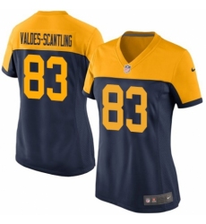 Women's Nike Green Bay Packers #83 Marquez Valdes-Scantling Game Navy Blue Alternate NFL Jersey