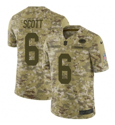 Youth Nike Green Bay Packers #6 JK Scott Limited Camo 2018 Salute to Service NFL Jersey