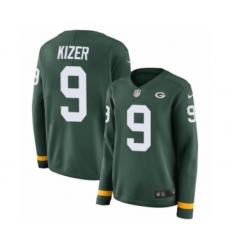 Women's Nike Green Bay Packers #9 DeShone Kizer Limited Green Therma Long Sleeve NFL Jersey