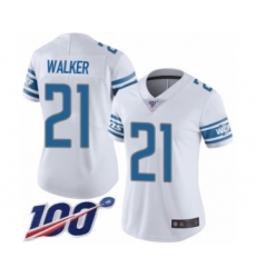Women's Detroit Lions #21 Tracy Walker White Vapor Untouchable Limited Player 100th Season Football Jersey