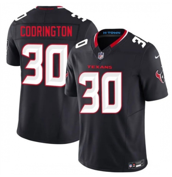 Men's Houston Texans #30 Brandon Codrington Navy 2026 F.U.S.E. Vapor Limited Stitched Football Jersey