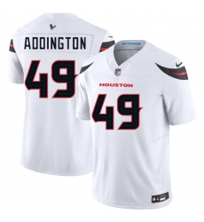 Men's Houston Texans #49 Tucker Addington White 2025 F.U.S.E. Vapor Limited Football Stitched Jersey