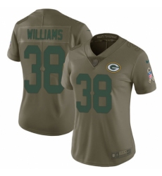 Women's Nike Green Bay Packers #38 Tramon Williams Limited Olive 2017 Salute to Service NFL Jersey