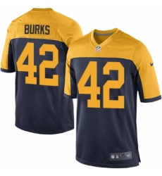 Men's Nike Green Bay Packers #42 Oren Burks Game Navy Blue Alternate NFL Jersey