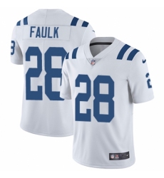 Youth Nike Indianapolis Colts #28 Marshall Faulk White Vapor Untouchable Limited Player NFL Jersey