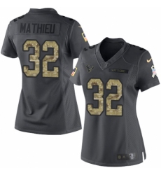 Women's Nike Houston Texans #32 Tyrann Mathieu Limited Black 2016 Salute to Service NFL Jersey