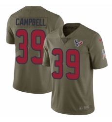 Men's Nike Houston Texans #39 Ibraheim Campbell Limited Olive 2017 Salute to Service NFL Jersey