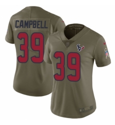 Women's Nike Houston Texans #39 Ibraheim Campbell Limited Olive 2017 Salute to Service NFL Jersey