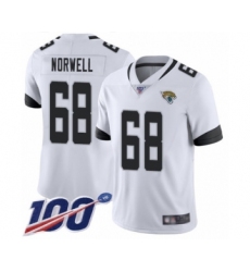 Men's Jacksonville Jaguars #68 Andrew Norwell White Vapor Untouchable Limited Player 100th Season Football Jersey