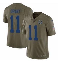 Men's Nike Indianapolis Colts #11 Ryan Grant Limited Olive 2017 Salute to Service NFL Jersey