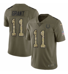 Youth Nike Indianapolis Colts #11 Ryan Grant Limited Olive/Camo 2017 Salute to Service NFL Jersey