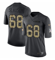 Men's Nike Indianapolis Colts #68 Matt Slauson Limited Black 2016 Salute to Service NFL Jersey