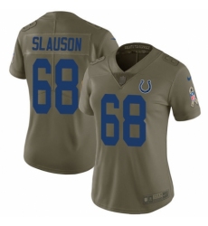 Women's Nike Indianapolis Colts #68 Matt Slauson Limited Olive 2017 Salute to Service NFL Jersey