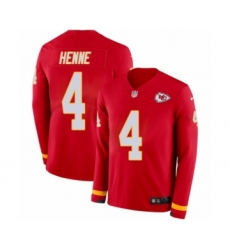 Men's Nike Kansas City Chiefs #4 Chad Henne Limited Red Therma Long Sleeve NFL Jersey