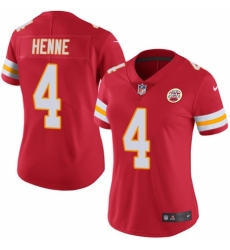 Women's Nike Kansas City Chiefs #4 Chad Henne Red Team Color Vapor Untouchable Limited Player NFL Jersey