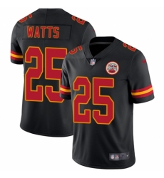 Men's Nike Kansas City Chiefs #25 Armani Watts Limited Black Rush Vapor Untouchable NFL Jersey