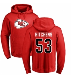 NFL Nike Kansas City Chiefs #53 Anthony Hitchens Red Name & Number Logo Pullover Hoodie