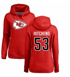 NFL Women's Nike Kansas City Chiefs #53 Anthony Hitchens Red Name & Number Logo Pullover Hoodie