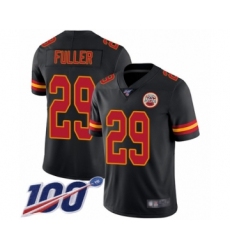 Men's Kansas City Chiefs #29 Kendall Fuller Limited Black Rush Vapor Untouchable 100th Season Football Jersey