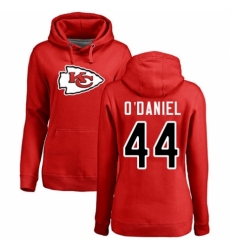 NFL Women's Nike Kansas City Chiefs #44 Dorian O'Daniel Red Name & Number Logo Pullover Hoodie