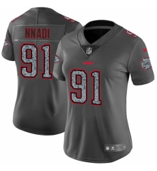Women's Nike Kansas City Chiefs #91 Derrick Nnadi Gray Static Vapor Untouchable Limited NFL Jersey