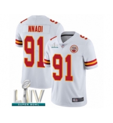 Youth Kansas City Chiefs #91 Derrick Nnadi White Vapor Untouchable Limited Player Super Bowl LIV Bound Football Jersey