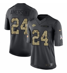Men's Nike Kansas City Chiefs #24 David Amerson Limited Black 2016 Salute to Service NFL Jersey