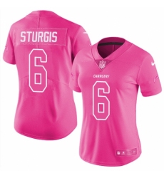 Women's Nike Los Angeles Chargers #6 Caleb Sturgis Limited Pink Rush Fashion NFL Jersey